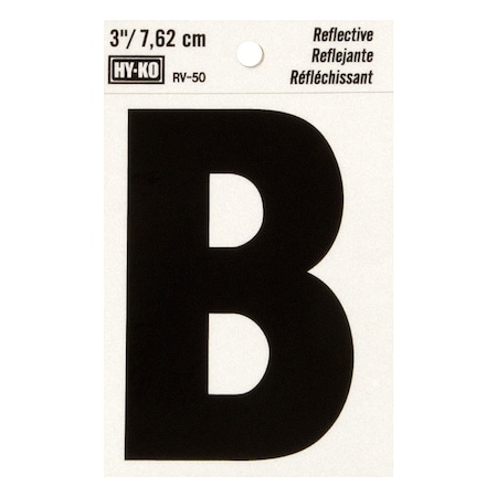 Hy-Ko 3In Reflective Letter B, 10PK B00452